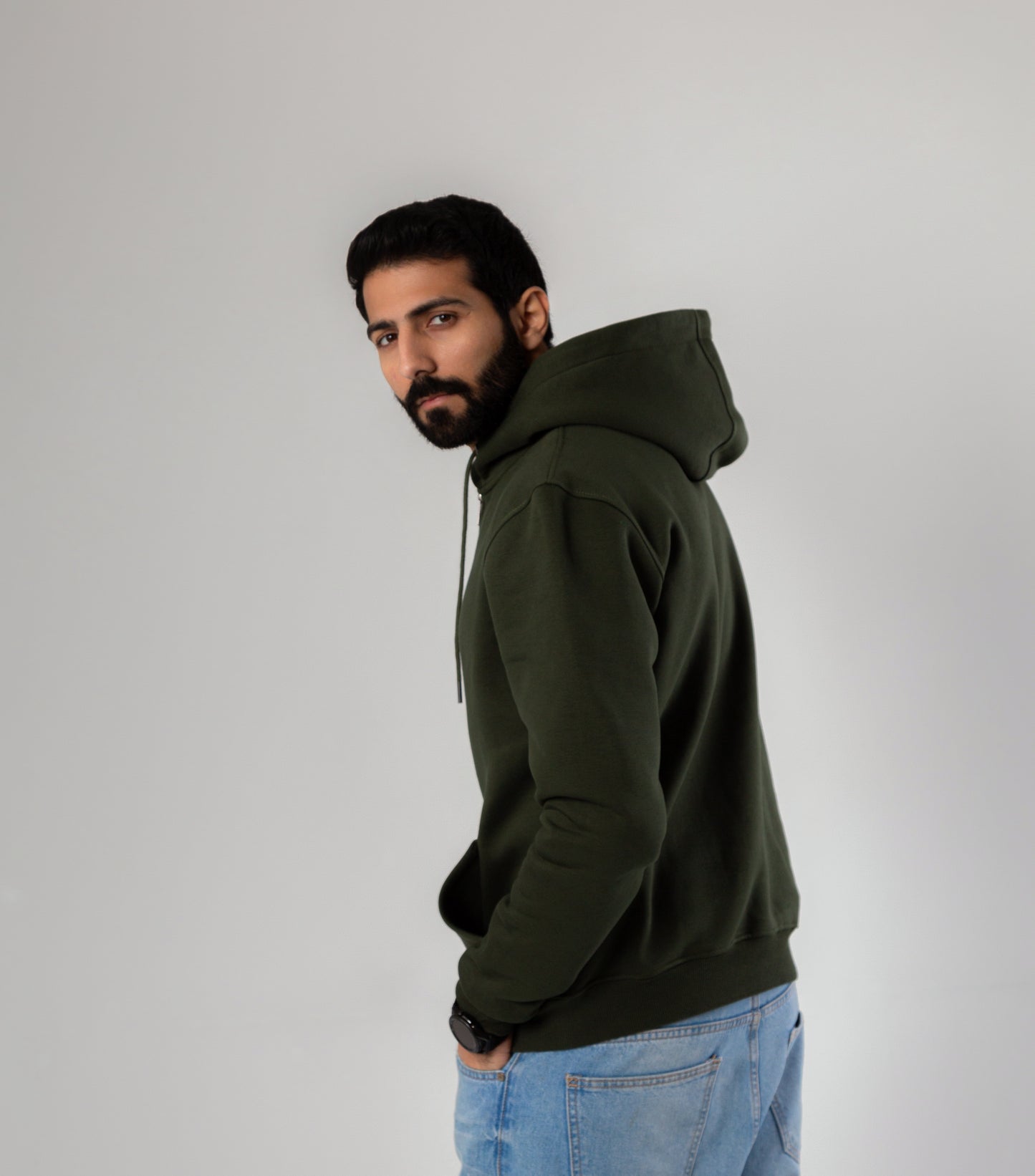 Dark Green Zip Hoodie