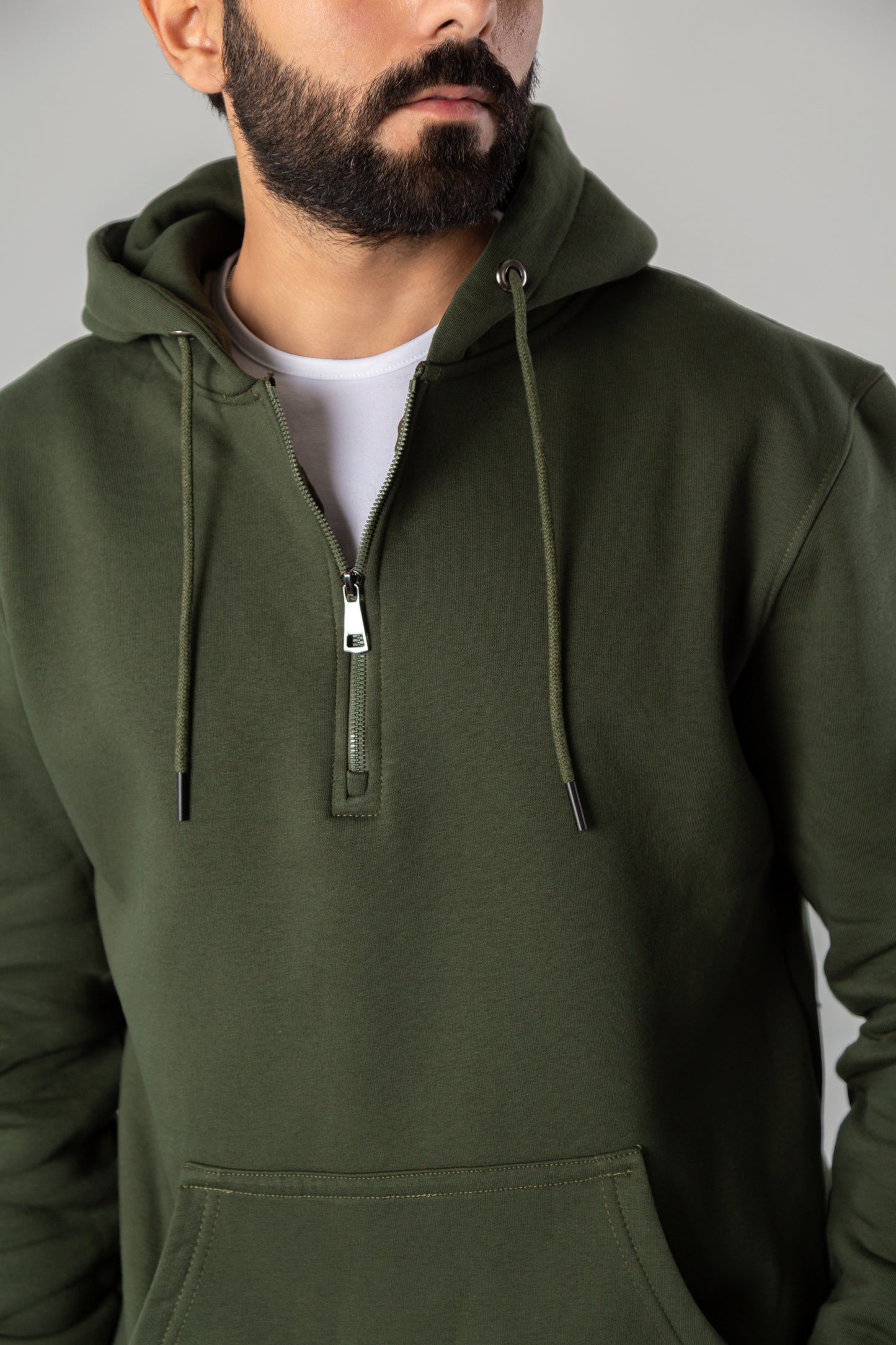 Dark Green Zip Hoodie