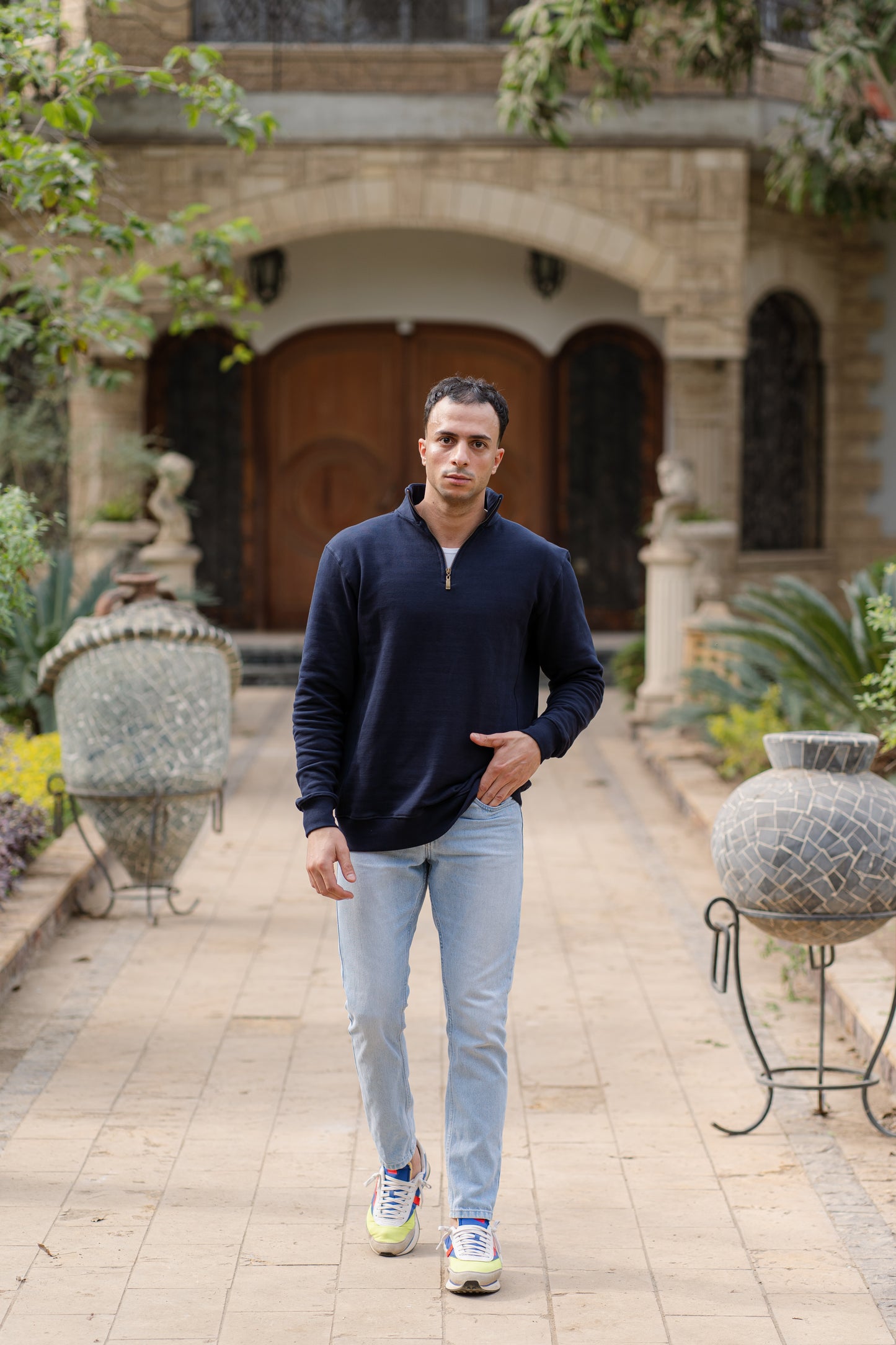 Quarter zip jumper - Navy Blue