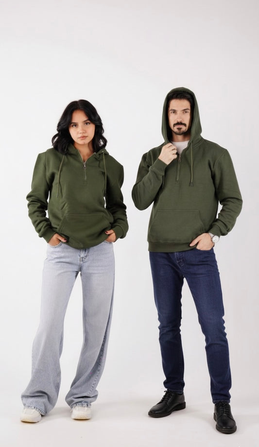 Dark Green Zip Hoodie