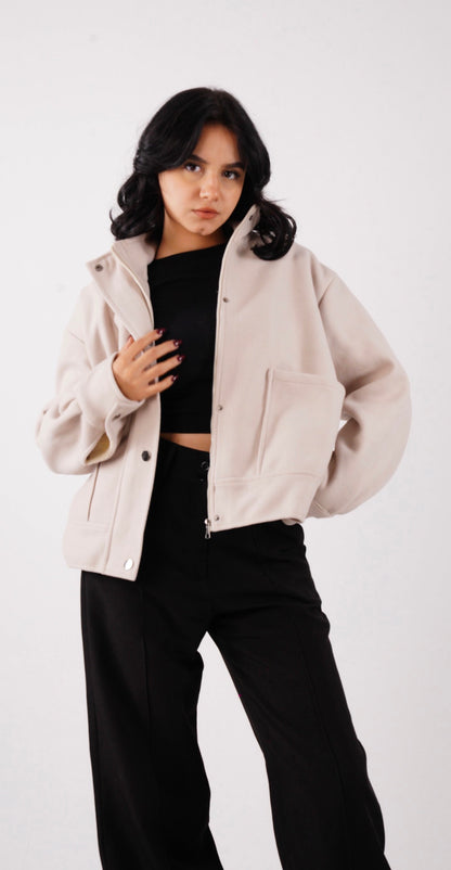 Minimal Stand Collar Jacket – Women