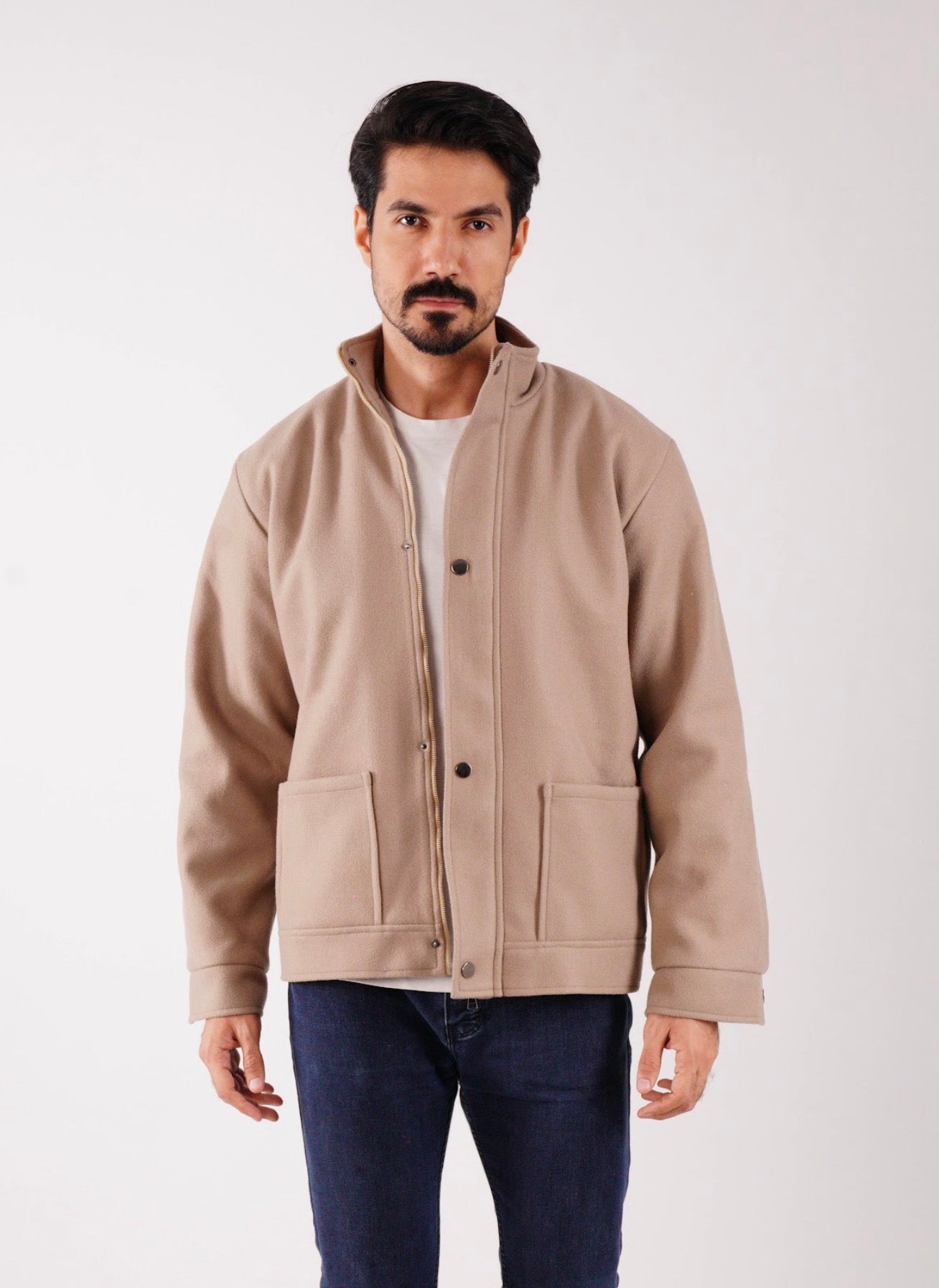 Minimal Stand Collar Jacket- Men