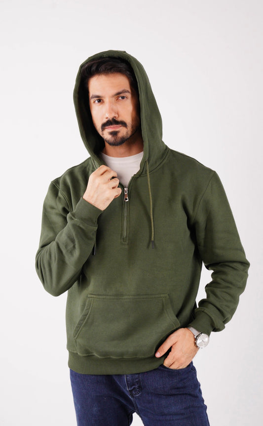 Dark Green Zip Hoodie