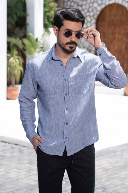 Breeze Linen Shirt - Light Steel Blue