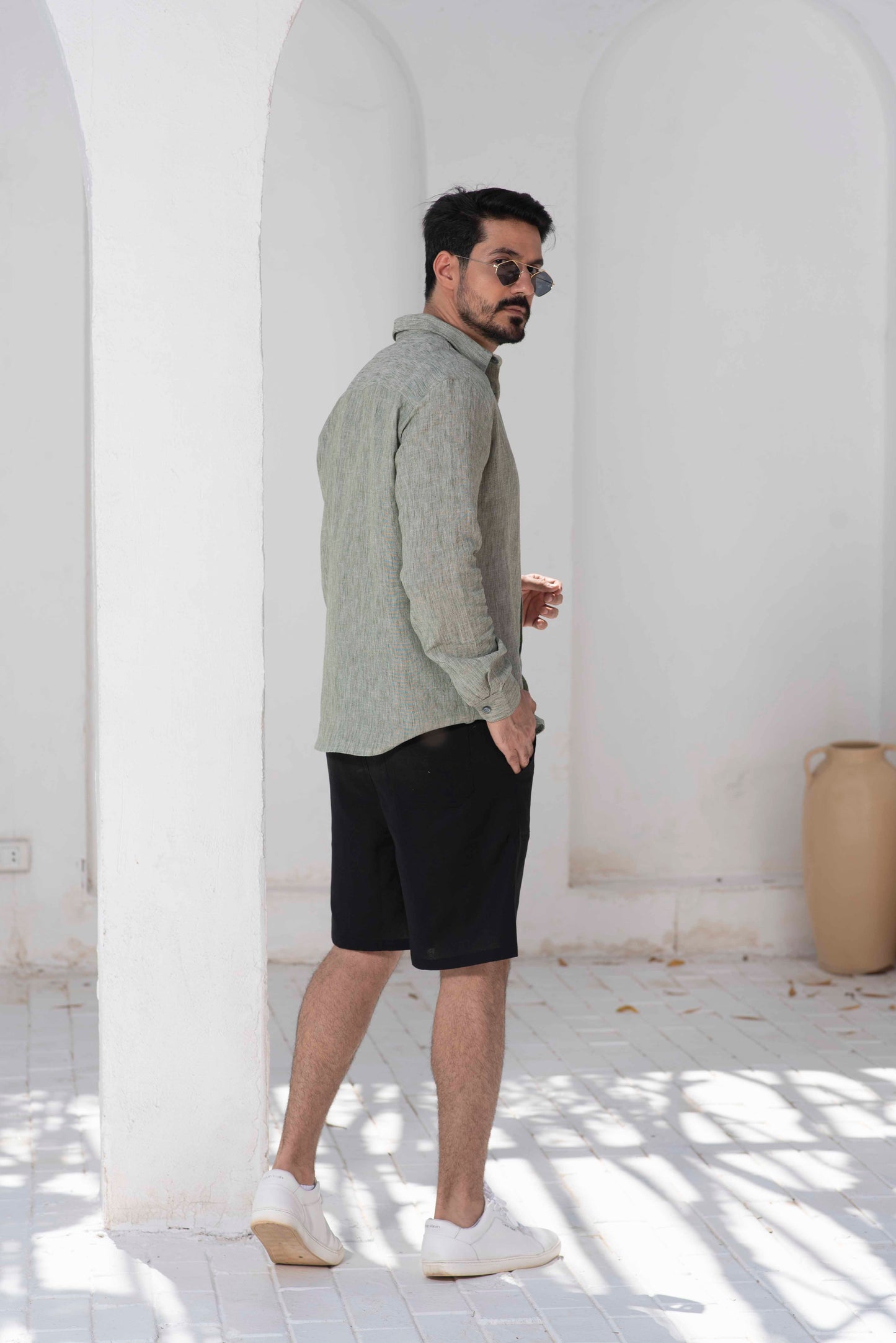 Breeze Linen Shirt - Olive