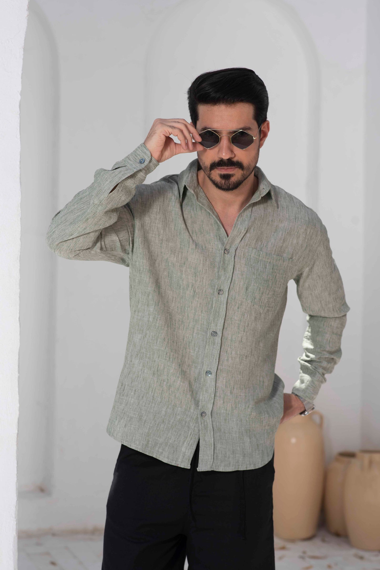 Breeze Linen Shirt - Olive