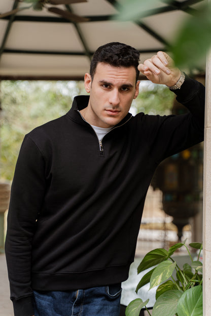 Quarter Zip Jumper - Black