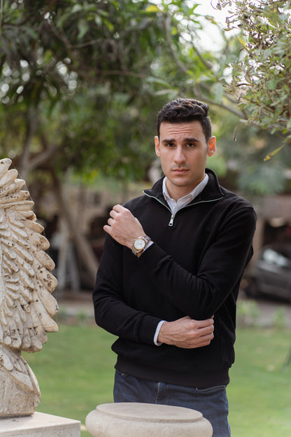 Quarter Zip Jumper - Black