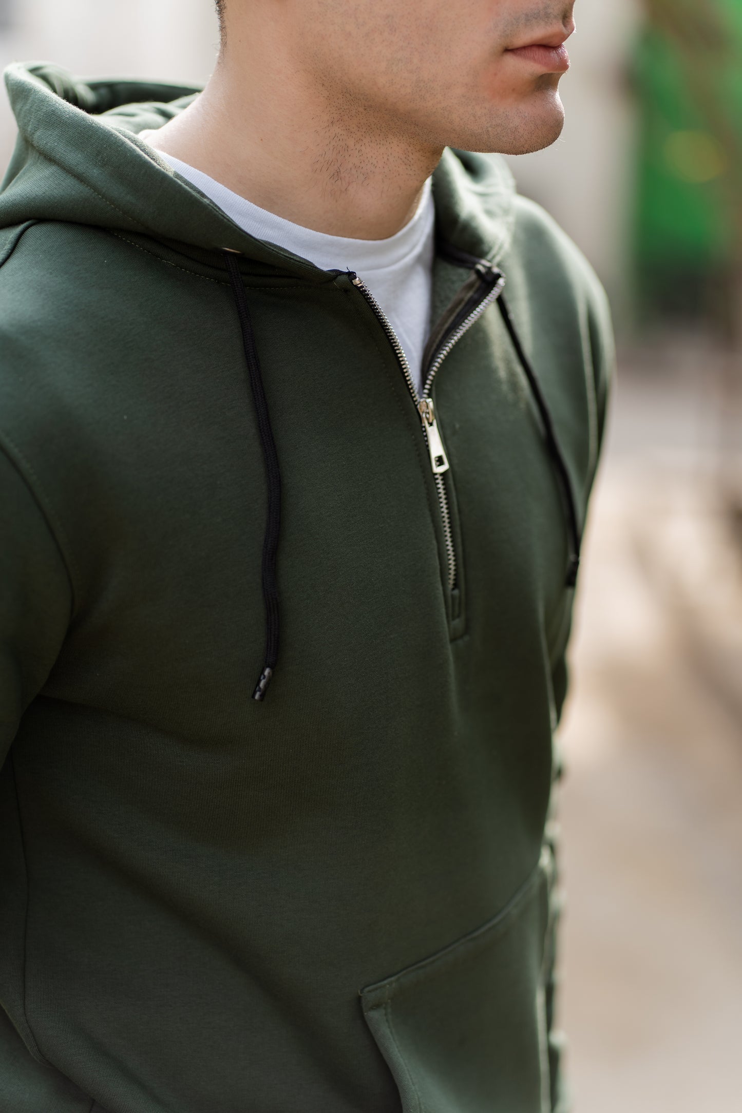 Dark Green Zip Hoodie